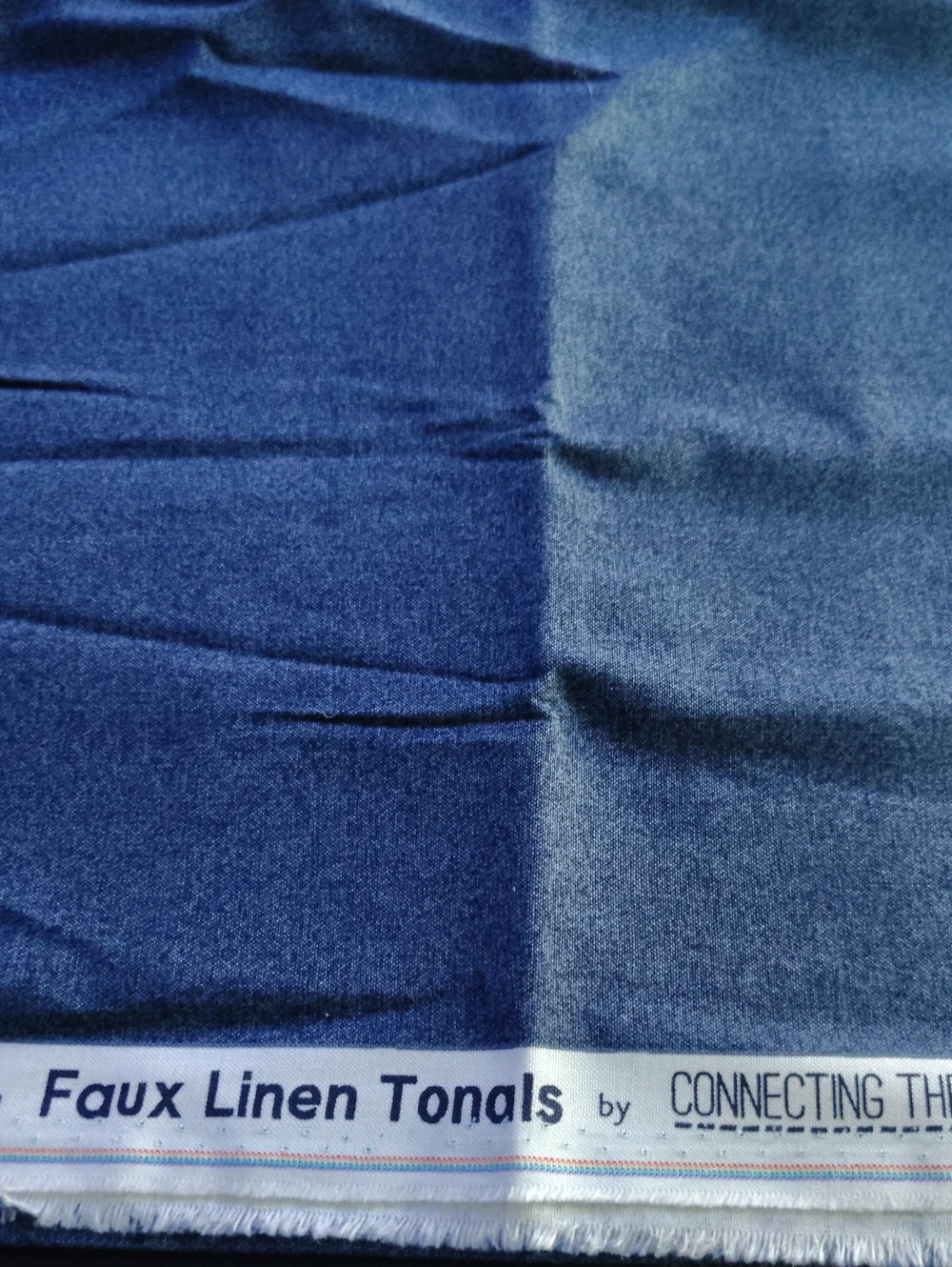 Blue Faux Linen Tonal Fabric 44 Wide By 2/3 Yard